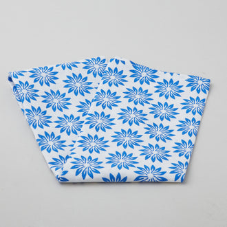 Tea Towel - Blue Flowers on White