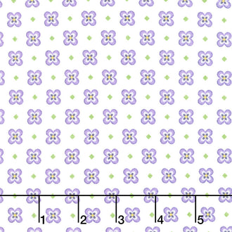 Elizabeth Flannel - Geometric White Yardage
