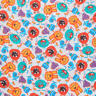 Comfy Flannel® - Aliens White Yardage