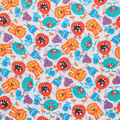 Comfy Flannel® - Aliens White Yardage