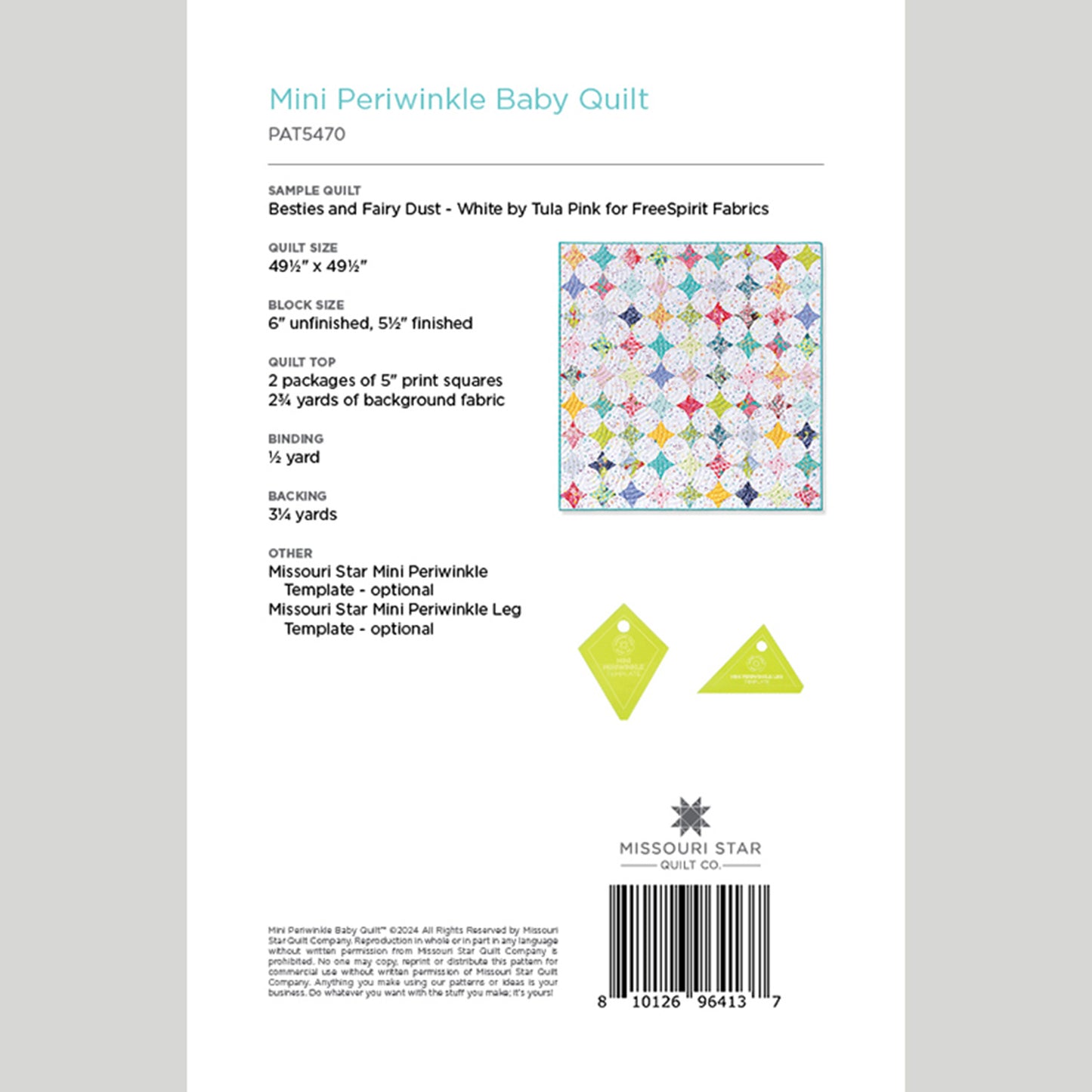 Mini Periwinkle Baby Quilt Pattern by Missouri Star Alternative View #1