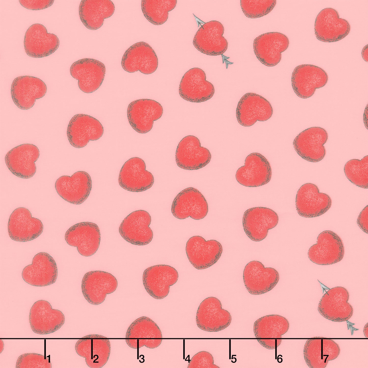All My Heart - Heart Toss Pink Yardage Primary Image