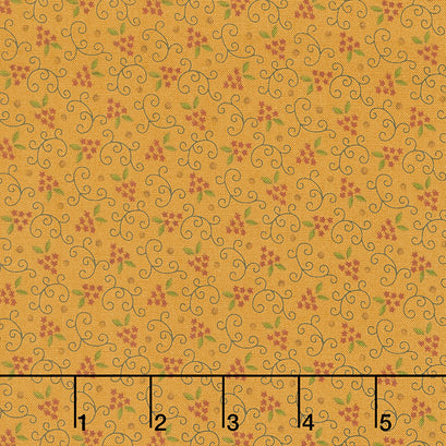 Scraps of Kindness - Starry Vines Mustard Yardage