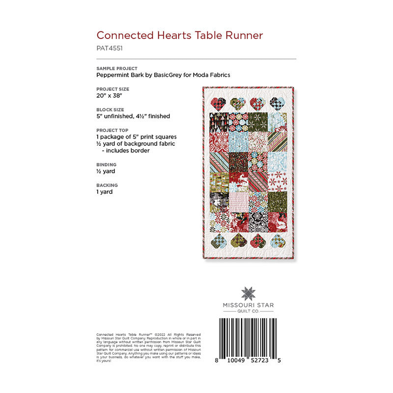 Connected Hearts Table Runner Pattern by Missouri Star Alternative View #1