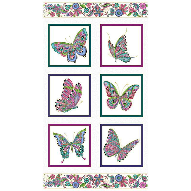 Alluring Butterflies - Butterfly White Metallic Panel Primary Image