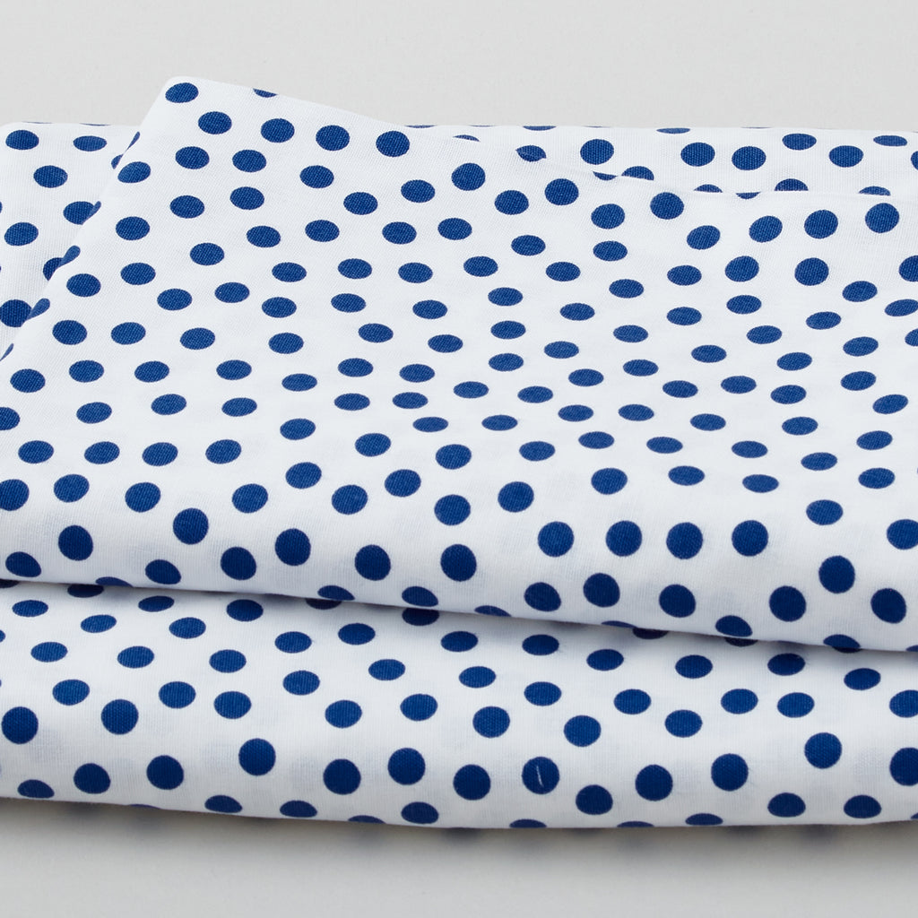 Wilmington Essentials - On The Dot White/Blue 3 Yard Cut Primary Image
