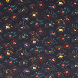Dragon's Lair - Dragon's Eyes Black Digitally Printed Yardage