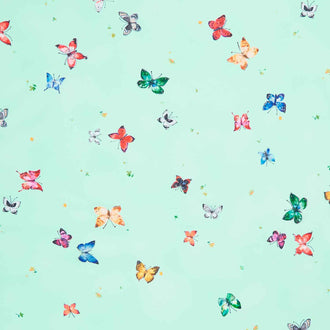 Joyful Meadows - Butterflies Mint Yardage