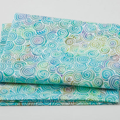 Sea Glass Batiks - Swirls Cool Waters 2 Yard Cut