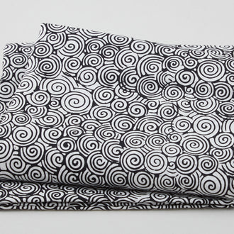 Doodles Batiks - Small Swirl White Black 2 Yard Cut