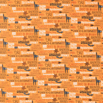 Scaredy Cat - A Purr-fect Halloween Orange Yardage