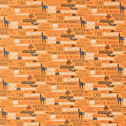 Scaredy Cat - A Purr-fect Halloween Orange Yardage