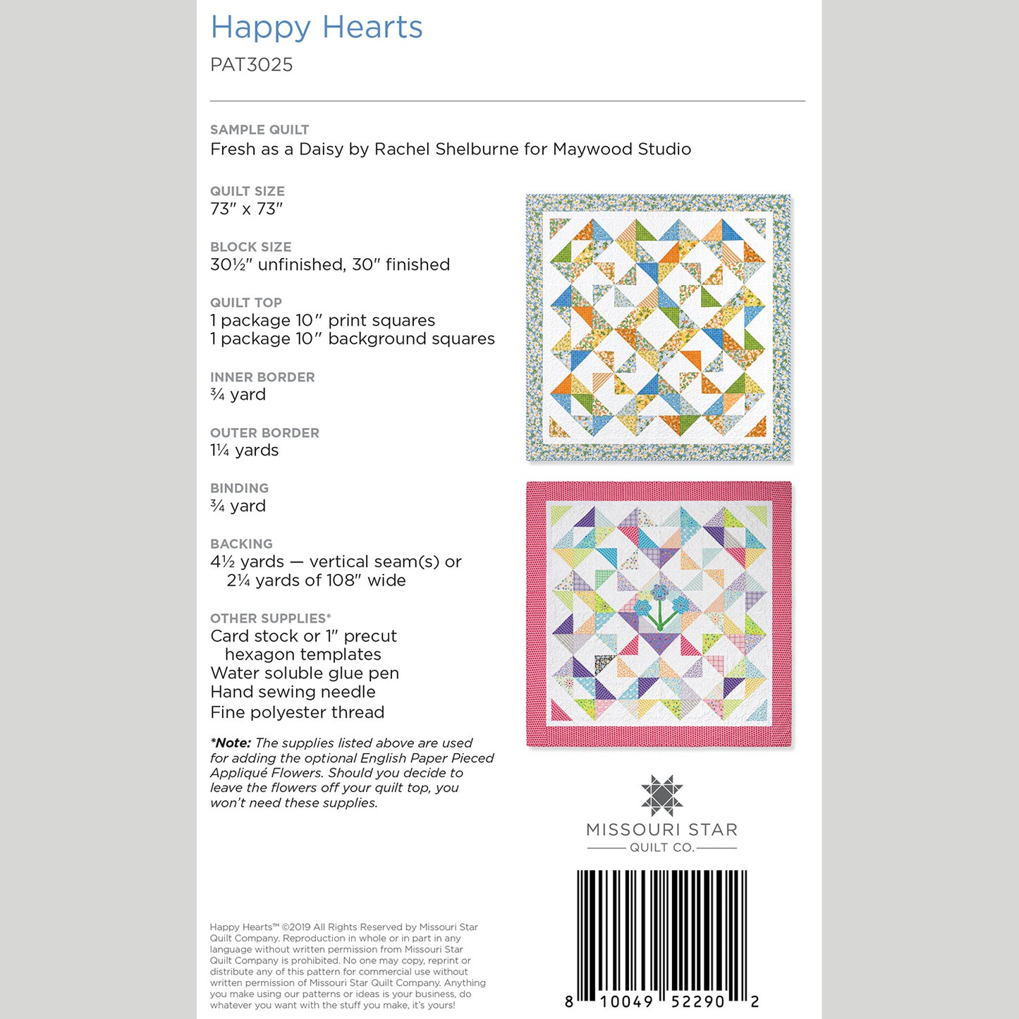 Digital Download - Happy Hearts Quilt Pattern by Missouri Star Alternative View #1