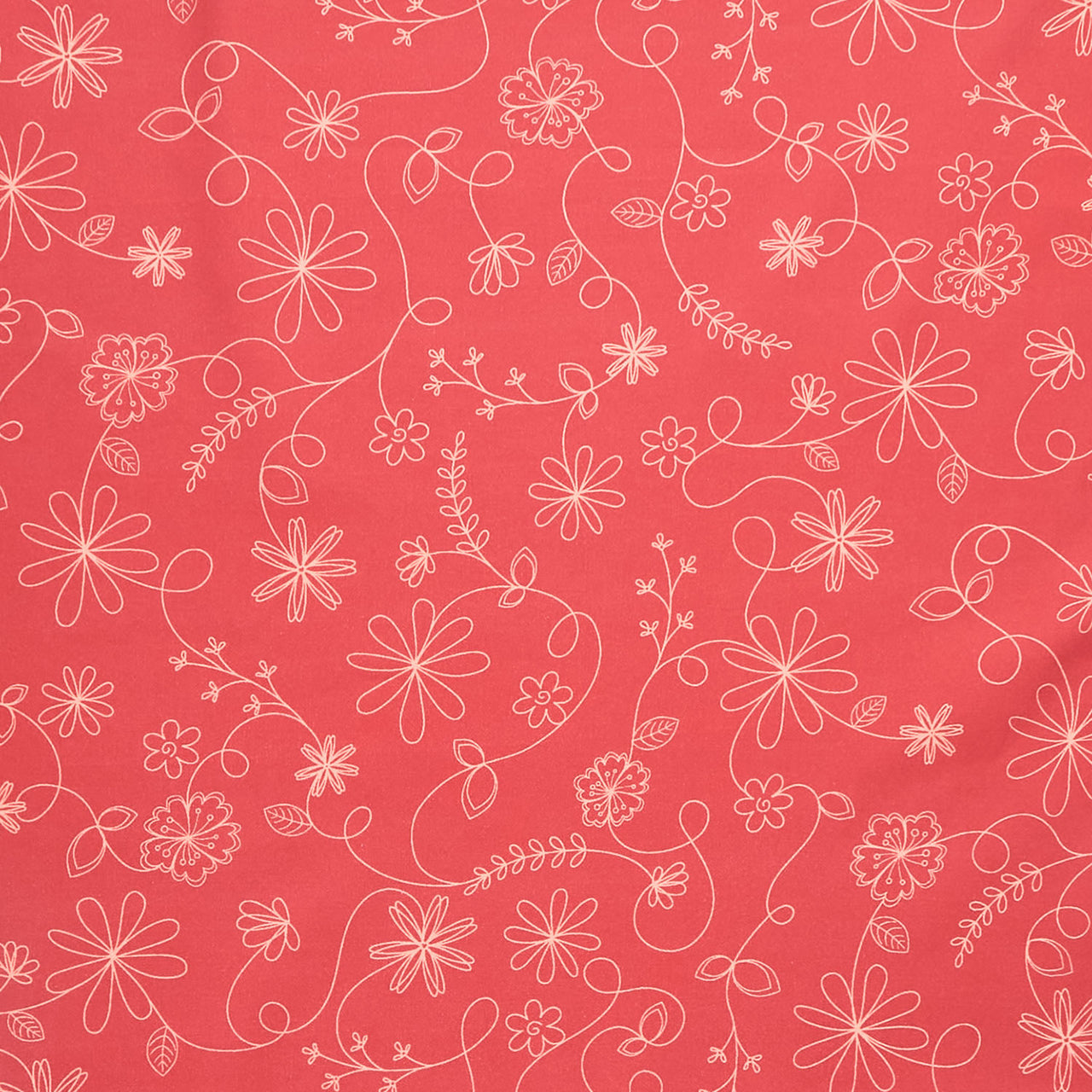 Kimberbell 108" Quilt Backing - Swirl Floral Red Pink Yardage Primary Image