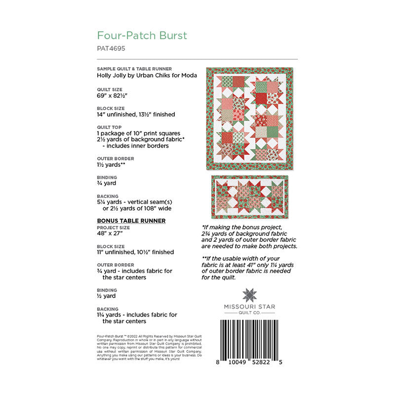 Four-Patch Burst Quilt Pattern by Missouri Star Alternative View #1