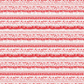 Redwork Christmas - Novelty Stripe Red Cream Yardage Alternative View #1