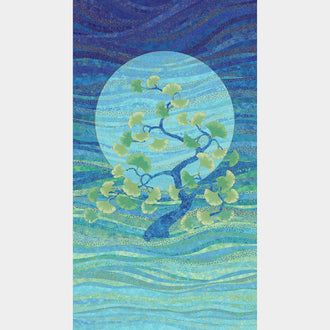 Gingko Garden - Ginkgo Navy Metallic Panel