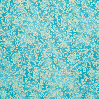 Joli Bijou - Lace Turquoise Metallic Yardage
