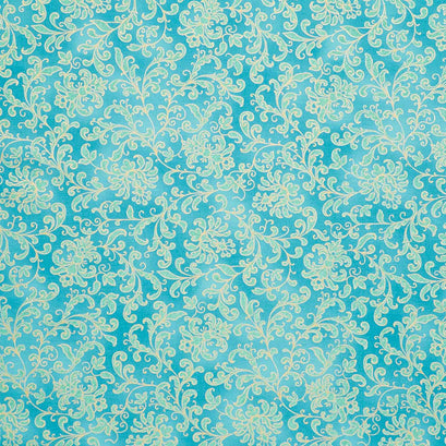 Joli Bijou - Lace Turquoise Metallic Yardage
