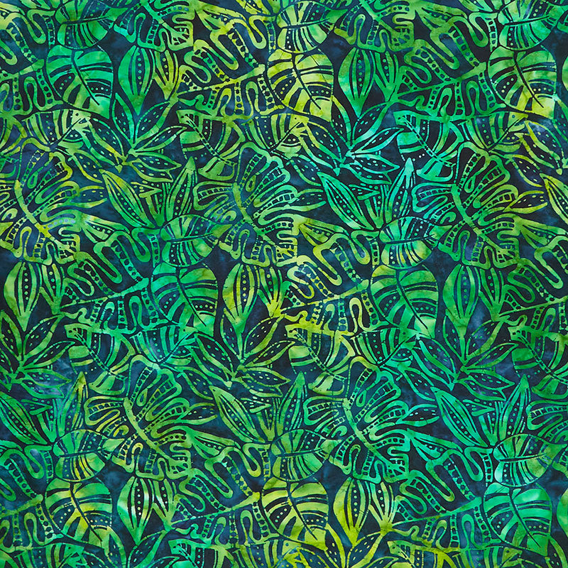 Robert Kaufman Artisan Batiks Totally Tropical Lime Hibiscus Fabric