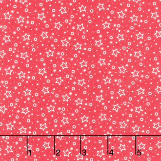Redwork Christmas - Stars Red Yardage