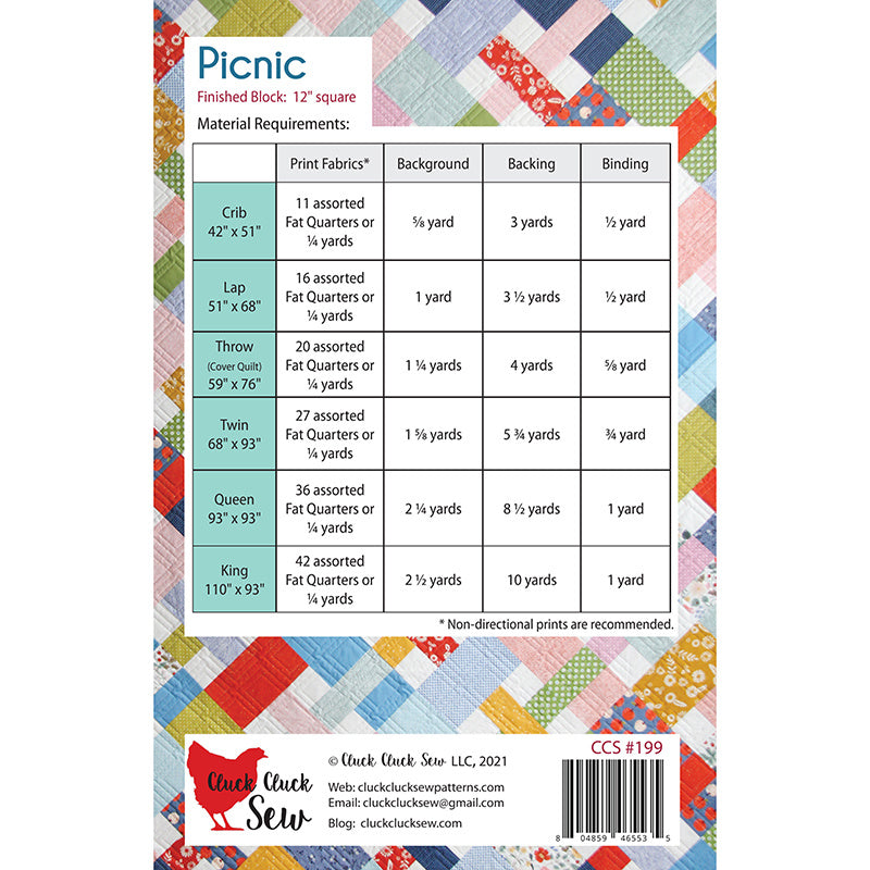 Digital Download - Picnic Quilt Pattern Alternative View #1
