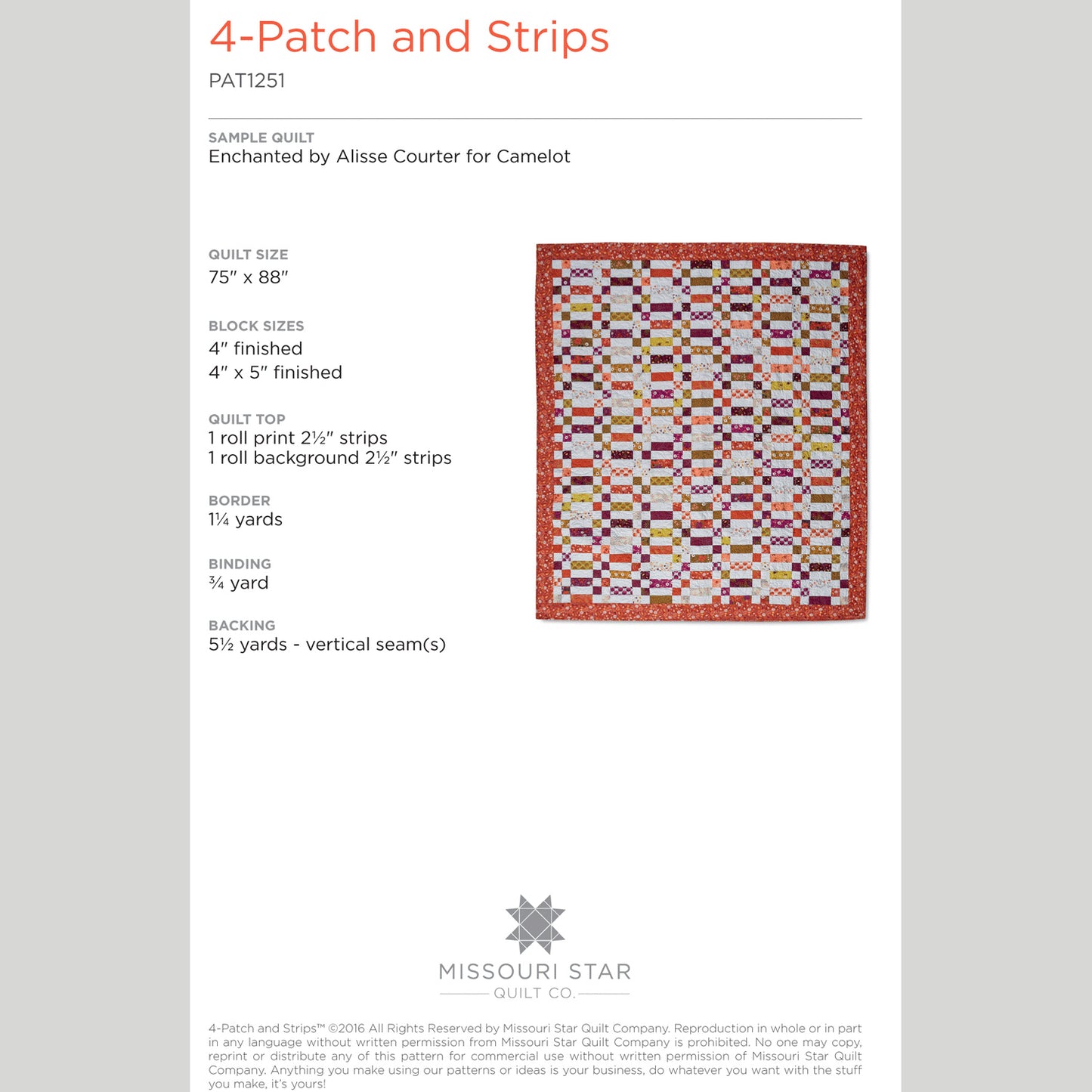 Digital Download - 4-Patch Strips Quilt Pattern by Missouri Star Alternative View #1
