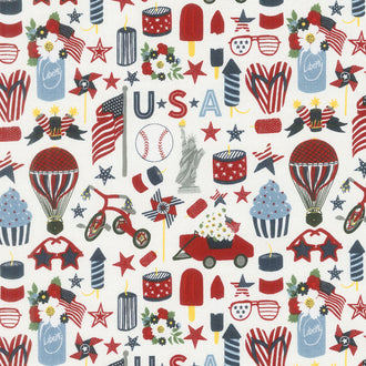 Celebrate America! - Icons Cream Yardage