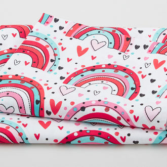 Hearts and Rainbows - White 2 Yard Cut