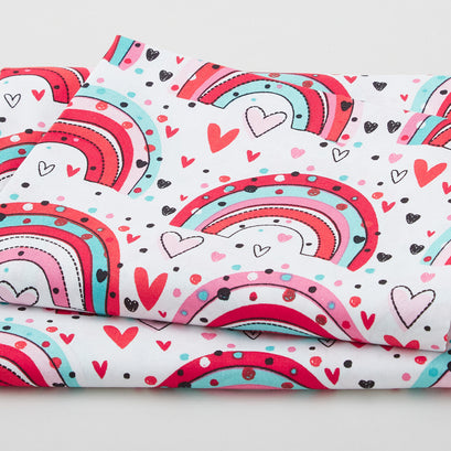 Hearts and Rainbows - White 2 Yard Cut
