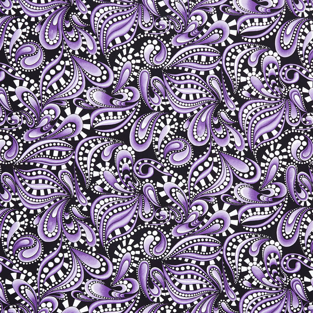 Xanadu - Paisley Rhythm Purple Yardage Primary Image