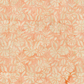 Morris Tiles Batiks - Daisy Tile Orange Cantaloupe Yardage