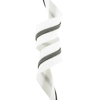 Emmaline #3 Zippers-by-the-Yard - White with Gunmetal