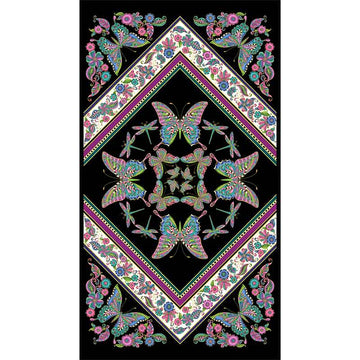 Alluring Butterflies - Butterfly Kaleidscope Black Metallic Panel Primary Image