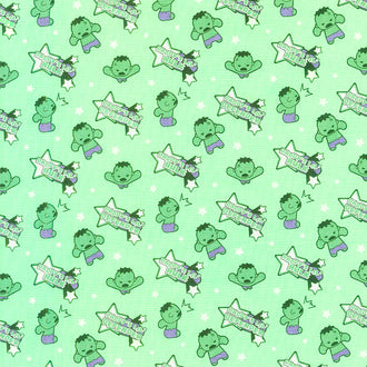 Character Nursery Collection - Daddy's Lil Hulk Green Yardage