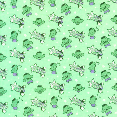 Character Nursery Collection - Daddy's Lil Hulk Green Yardage