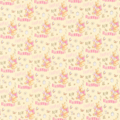 Character Nursery Collection - Winnie the Pooh New Beginnings Yellow Yardage