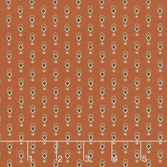 Cheddar & Chocolate - Ditsy Diamond Rust Yardage
