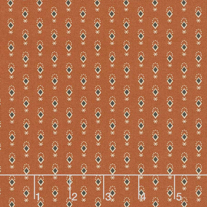 Cheddar & Chocolate - Ditsy Diamond Rust Yardage