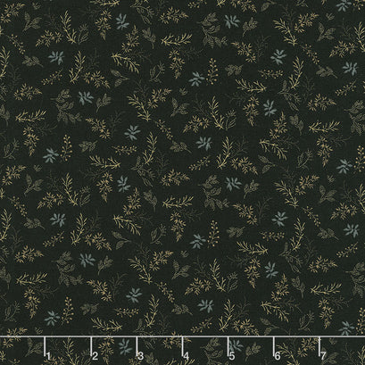 Cheddar & Coal - Triple Leaf Black Yardage
