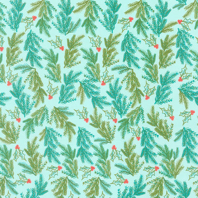 Cheer and Merriment - Spruce Sprig Frost Yardage