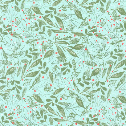 Cheer and Merriment - Winter Foliage Frost Yardage