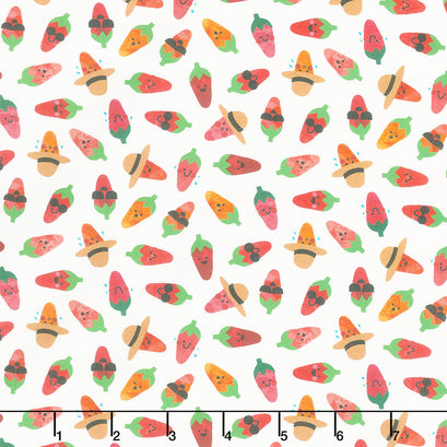 Chili Smiles - Chili Peppers Ivory Yardage
