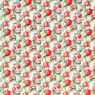 Christmas Joy - Ornaments White Yardage