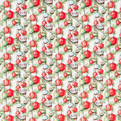 Christmas Joy - Ornaments White Yardage