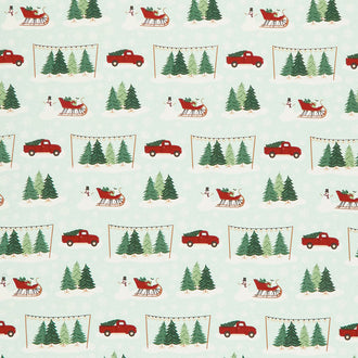 Christmas Traditions - Main Mint Yardage