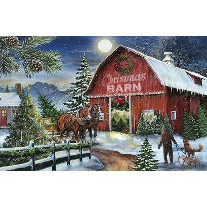 Christmas Wish - Christmas Barn Multi Digitally Printed Panel