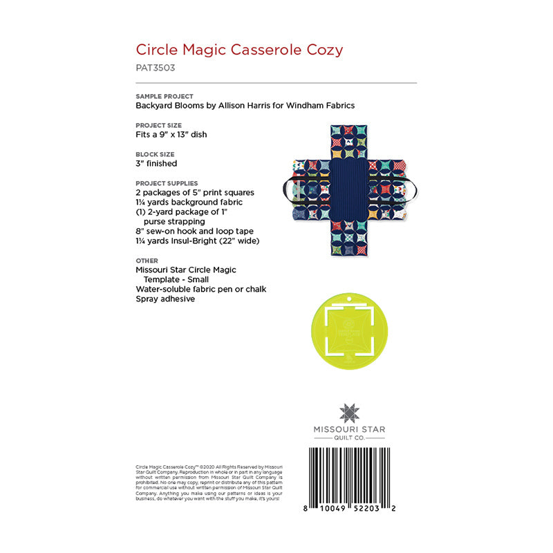 Circle Magic Casserole Cozy Pattern by Missouri Star