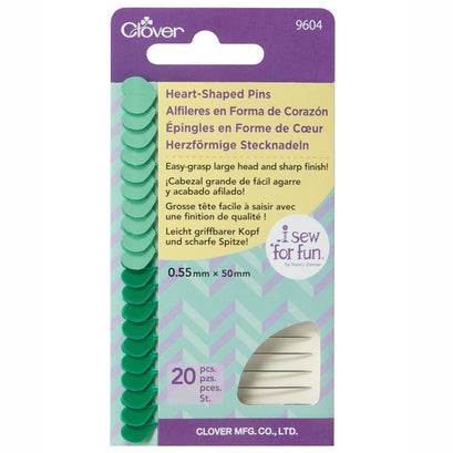 Clover Heart-Shaped Pins - 20 Count
