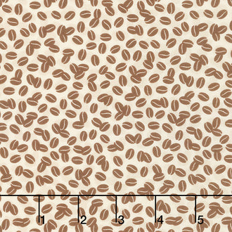 Coffee Time - Coffee Bean Toss Cream Yardage